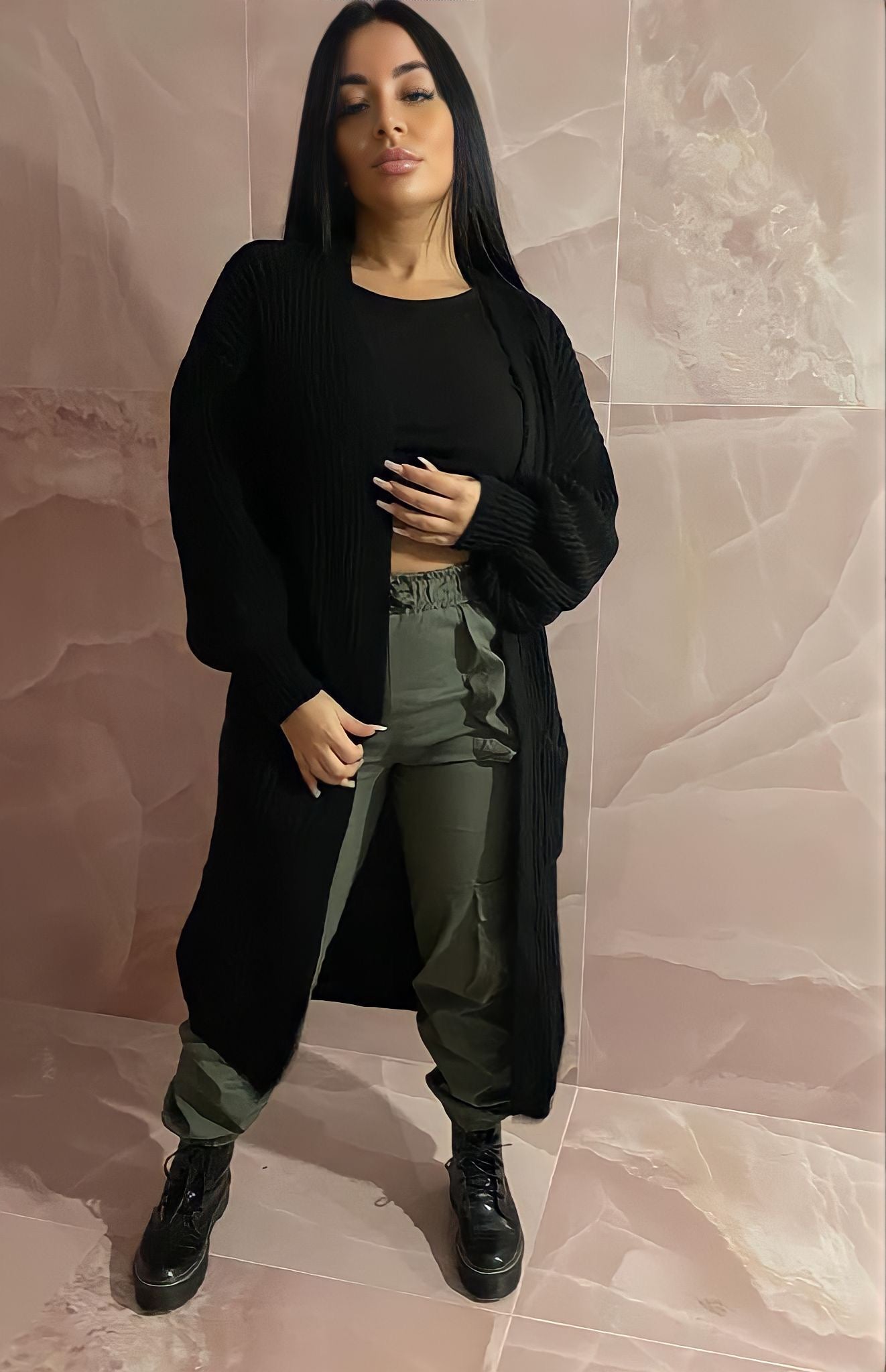 GILET LONG EN MAILLE