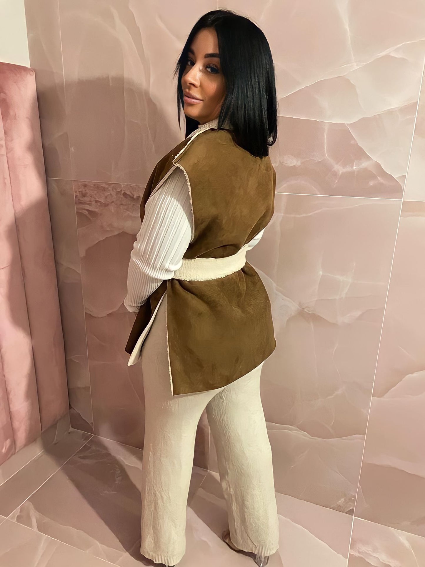 VESTE SANS MANCHE EN DAIM